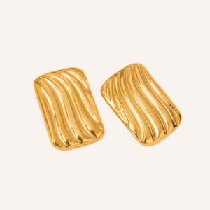 Libra Sculpted Gold Studs MXE581G