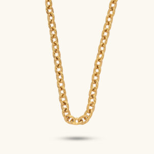 Libra gold necklace with oval links MXSN171G