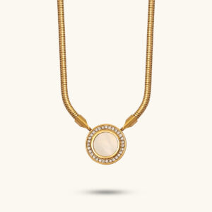 Libra gold chain necklace mother of pearl MXMWN453G
