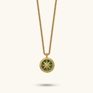 Libra gold star necklace malachite MXMWN446G