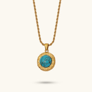 Libra gold tirquoise cycle necklace MXMWN424G