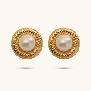 Libra gold pearl earrings MXMWE677G