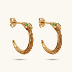 Libra gold snake hoops MXMWE438G