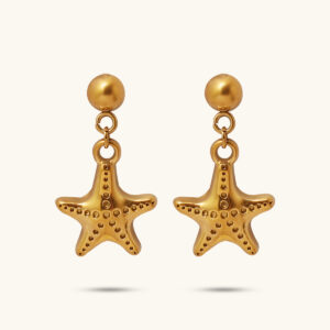 Libra gold starfish earrings MXLQE773G