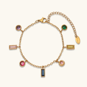 Libra multicolor gold bracelet MXOMKS001G