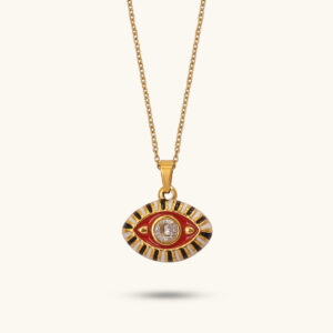 Libra red enamel eye Necklace MXHSN215G