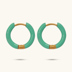 Libra gold tirquoise hoops MXJDE234G