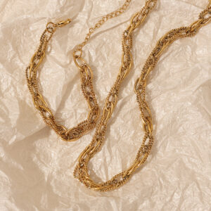 Libra Interlinked Gold Chain Set MXDZS027G