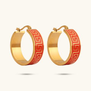 Libra gold long earrings RED LB1974D