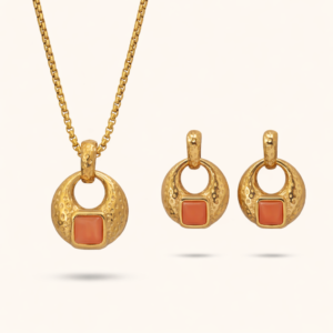 Libra gold carnelian set MXMWSE141G