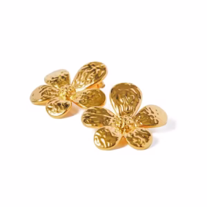 Libra Gold Flower Earrings JDE231201