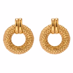 Libra Textured Gold Hoops  JDE2306064