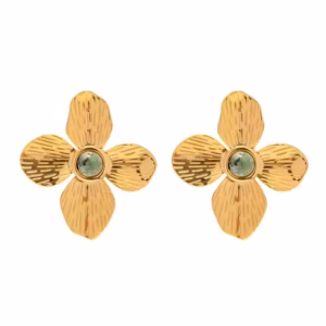 Libra Green Agate Flower Earrings JDWE2302052
