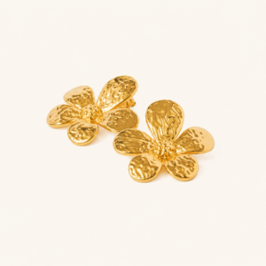 Libra Gold Flower Earrings JDE231201