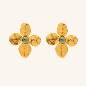 Libra Green Agate Flower Earrings JDWE2302052