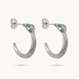 Libra silver snake hoops MXMWE438G