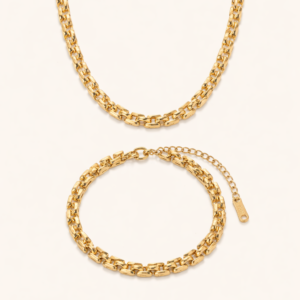 Libra sleek gold chain set MXSN165G