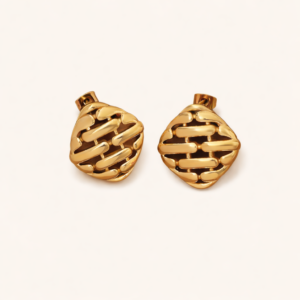 Libra gold bold stud earrings MXE580G