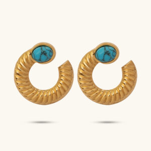 Libra gold turquiose earrings MXMWE490G
