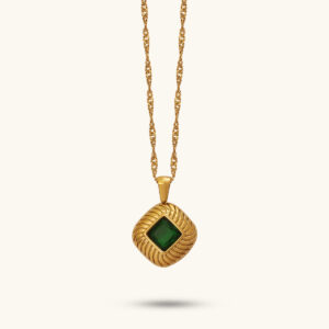 Libra gold emerald Necklace MXJDN679G