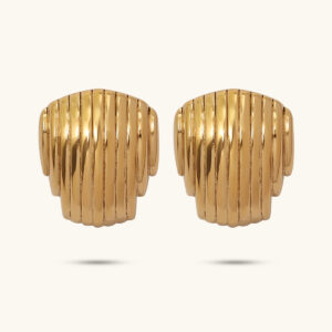 Libra gold elegant stud earrings MXE582G