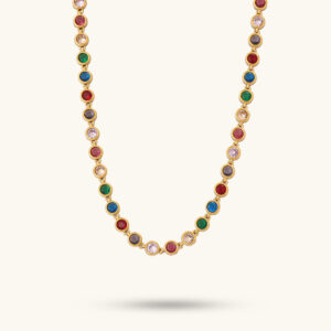 Libra colourful gold necklace MXOMKSN207G